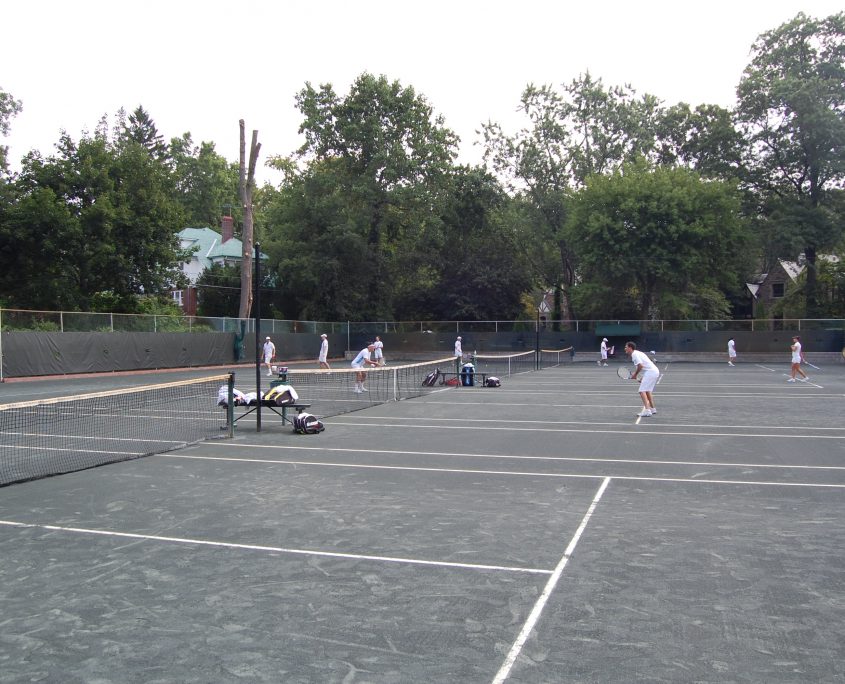 8 tennis courts